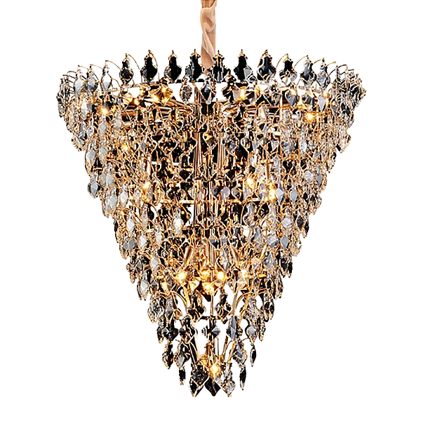 Pendente Paris 17XE14 Vela Max 40W 85cmX89cm Dourado Transparente IP20 AQ024L