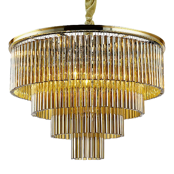 Pendente Vivi 9XE14 Vela Max 40W 60cmX42cm Dourado Conhaque IP20 AQ031G