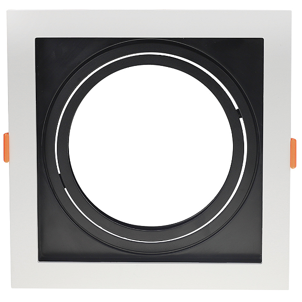 Spot Embutir Conecta ABS GU10 AR111 Max 50W 17cmX17cmX4,3cm Branco Preto IP20 DL146AR111WB
