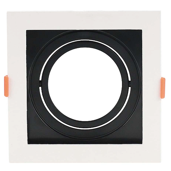 Spot Embutir Conecta ABS GU10 AR70 Max 50W 13cmX13cmX4,35cm Branco Preto IP20 DL146AR70WB