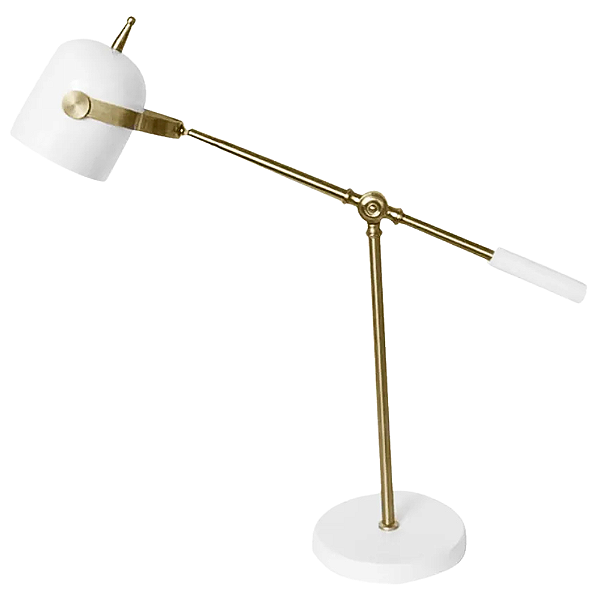 Abajur Juju E14 BOLINHA Max 40W 18cmX5cmX43cm Branco Dourado IP20 HR006WG