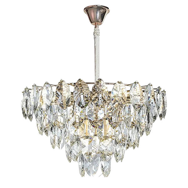 Pendente Foglia 16XE14 Vela Max 40W 60cmX38cm Dourado Transparente IP20 OC003