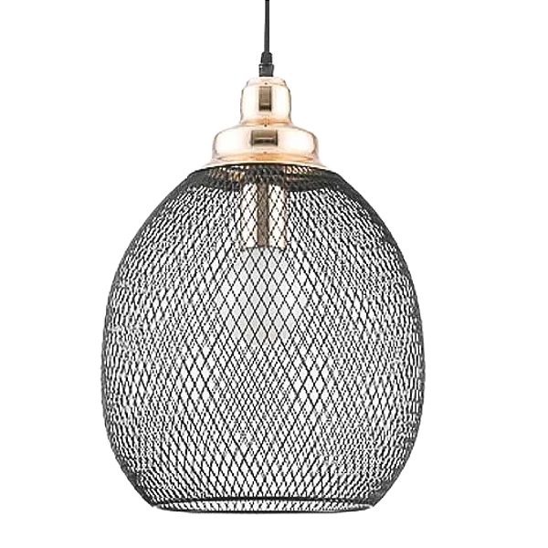 Pendente Copper E27 Bulbo Max 40W 28cmX41cm Preto Dourado IP20 XN003G