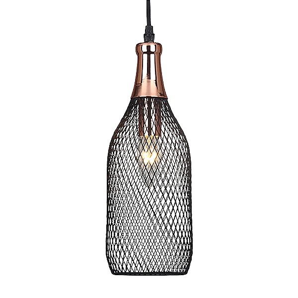 Pendente Copper E27 Bulbo Max 40W 12cmX31cm COBRE Preto IP20 XN004