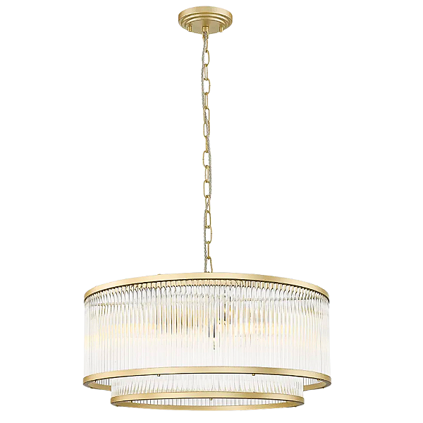 Pendente Odeon 6XE14 Max 40W 50cmX22cm Transparente Dourado IP20 ODE1PD01TR050