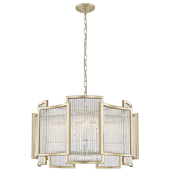 Pendente Strato 5XE14 Max 40W 56cmX32cm Transparente Dourado IP20 STR1PD01TR056