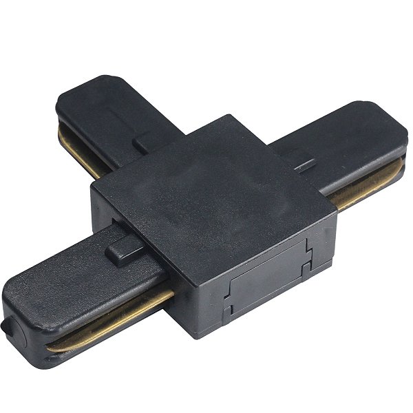 Conexão 'T' Para Trilho Sobrepor Cor Preto ABS Sky-003pt