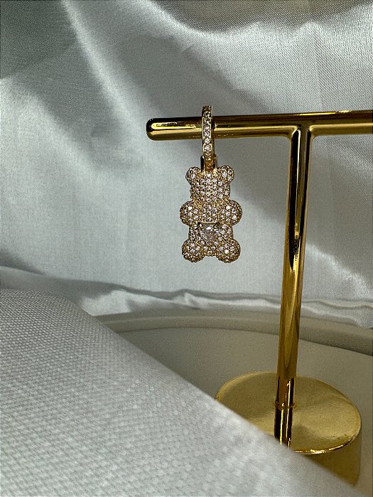 PINGENTE  URSO Microcravejado Cristal OURO