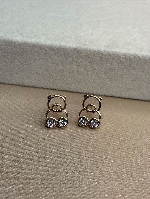 Brinco Urso banho Ouro