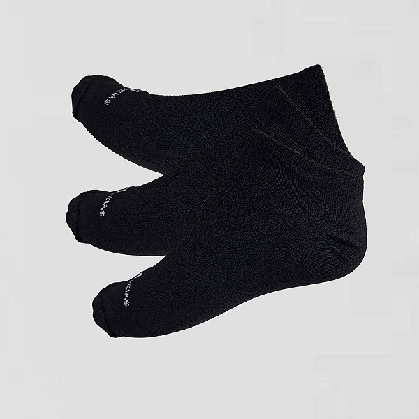 Kit 3 Pares All Day Soquete Preto em Poliamida
