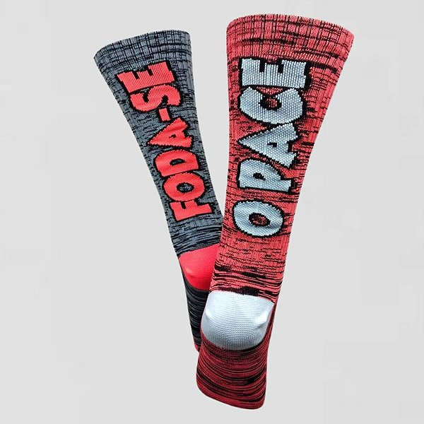 Meia Cano Alto Divertida Foda-se o Pace em Poliamida