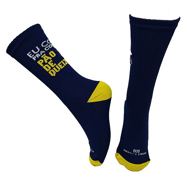 Meia Cano Bem Alto Pão de Queijo em Poliamida