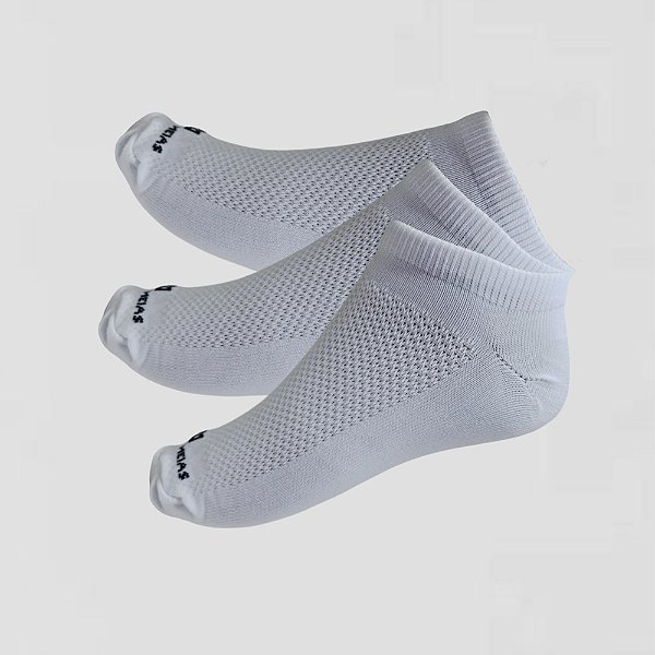 kit 3 Pares All Day Soquete Brancas em Poliamida