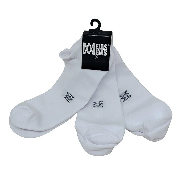 kit 3 Pares All Day Soquete Brancas em Poliamida