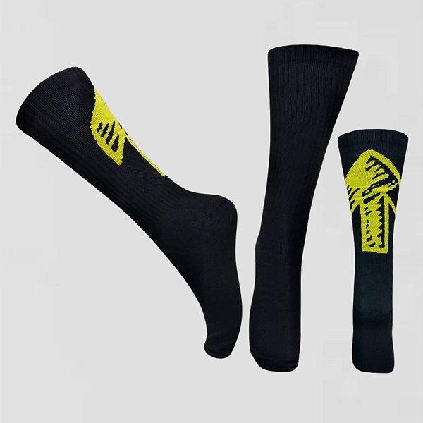 Meia Cano Alto Divertida Setas em Poliamida - PRETO