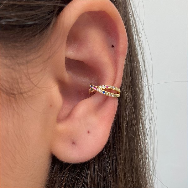 Piercing fake cruzado color