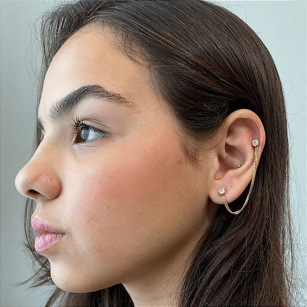 Brinco ponto de luz duplo