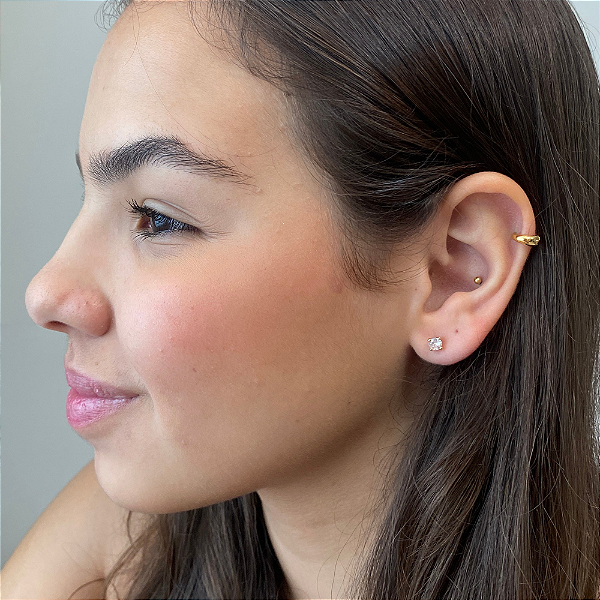 Brinco quadrado tarraxa baby