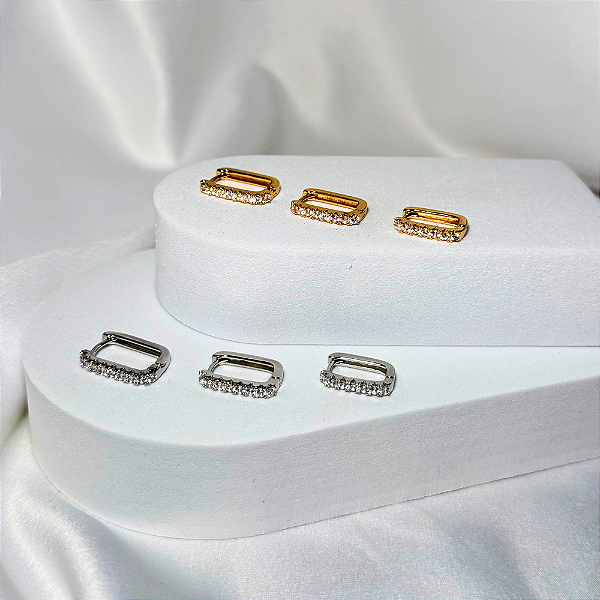 Trio cravejado quadrado