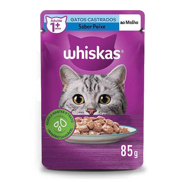 Whiskas Sachê Castrado Peixe 85gr