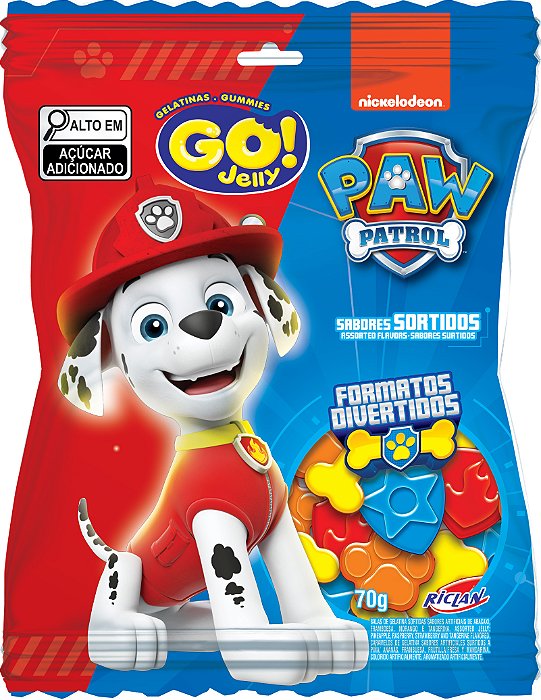 BALA GELATINA GO JELLY PATRULHA CANINA SORT. 12X70G