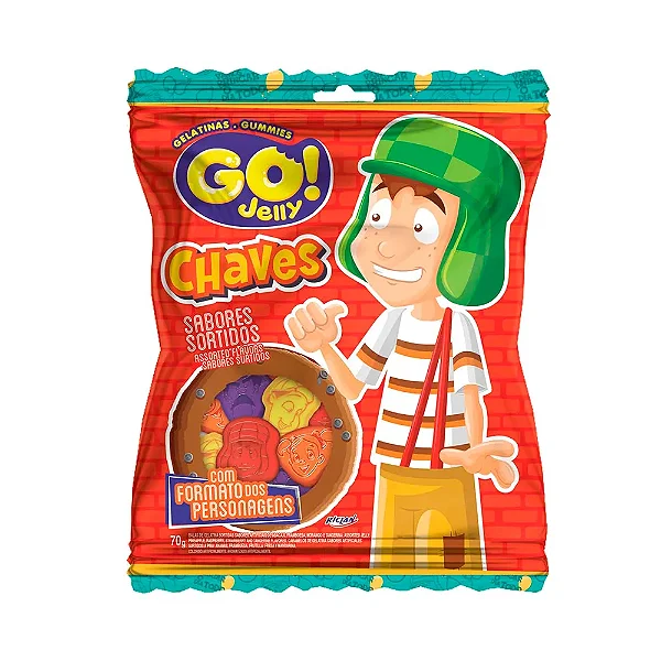 BALA GELATINA GO JELLY CHAVES SABORES SORTIDOS 12X70G
