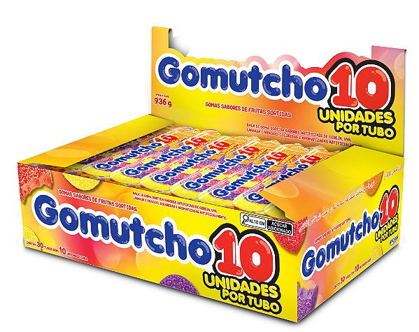 BALA GOMA GOMUTCHO10 TUBO SORTIDO 15X30UN