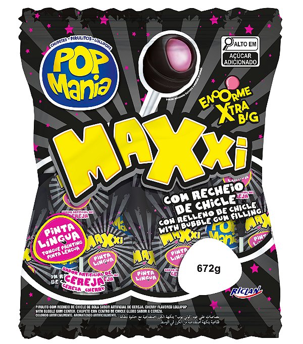 PIRULITO POP MANIA MAXXI CEREJA 12X24X28G