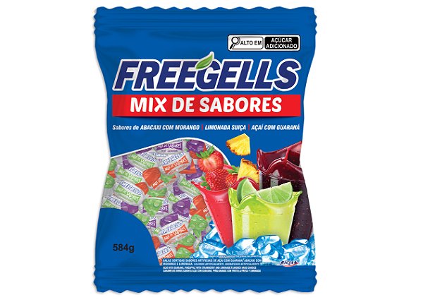 BALA FREEGELLS MIX SABORES AZUL 30X584G