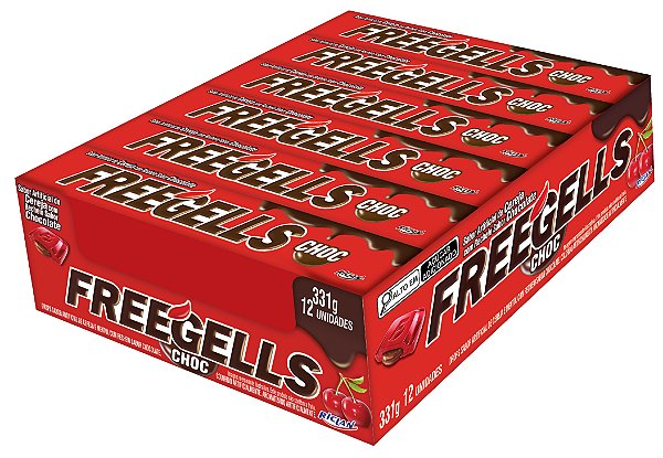 DROPS FREEGELLS PLAY CEREJA RECHEIO CHOCOLATE 36X12UN