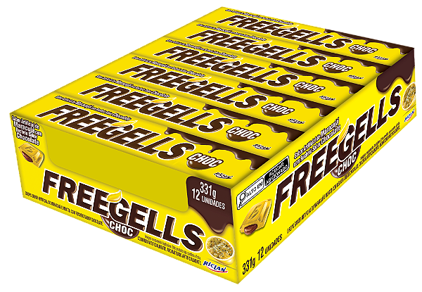 DROPS FREEGELLS PLAY MARACUJA RECHEIO CHOCOLATE 36X12UN