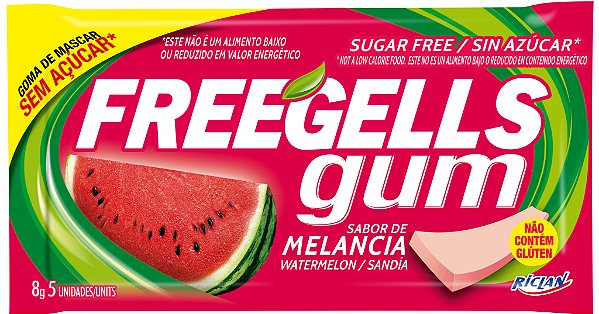 CHICLE FREEGELLS GUM MELANCIA 12X15UN