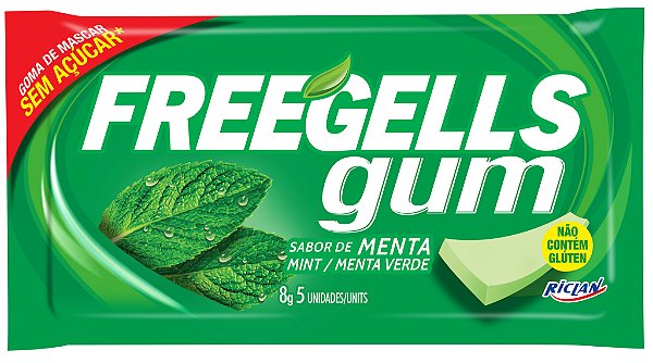 CHICLE FREEGELLS GUM MENTA 12X15UN