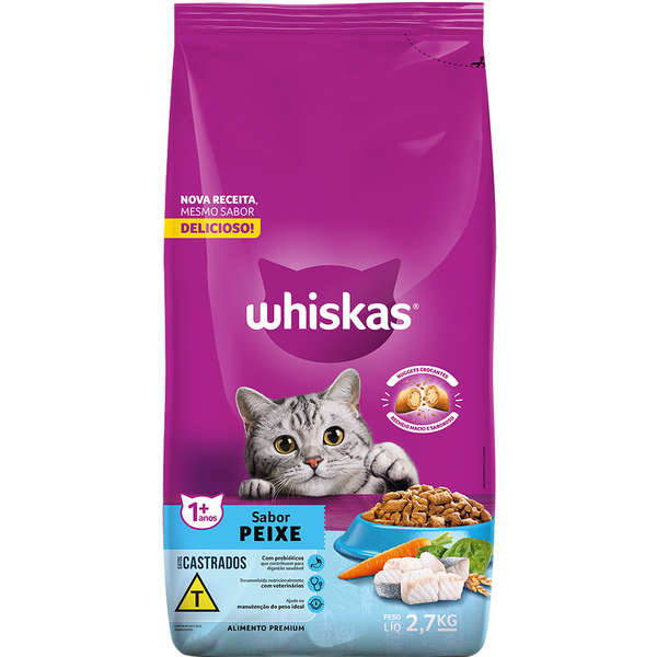 WHISKAS CASTRADO PEIXE 2,7KG