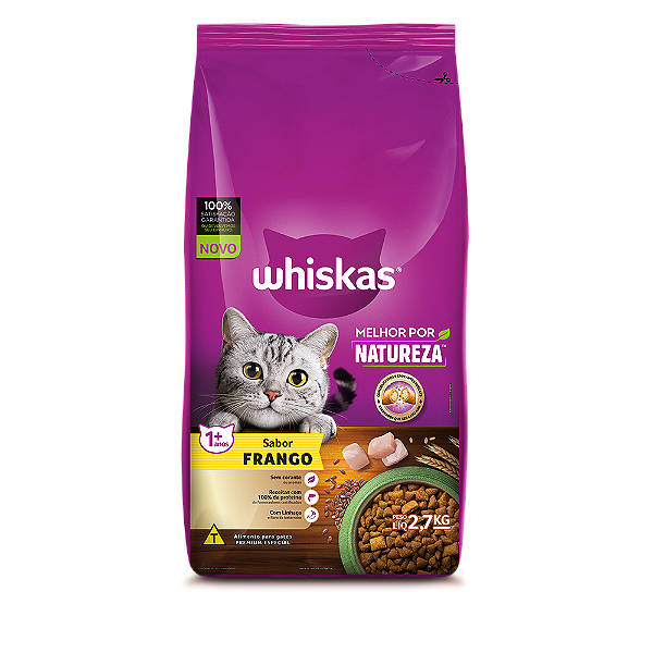 WHISKAS ADULTO MELHOR POR NATUREZA SABOR FRANGO 2,7