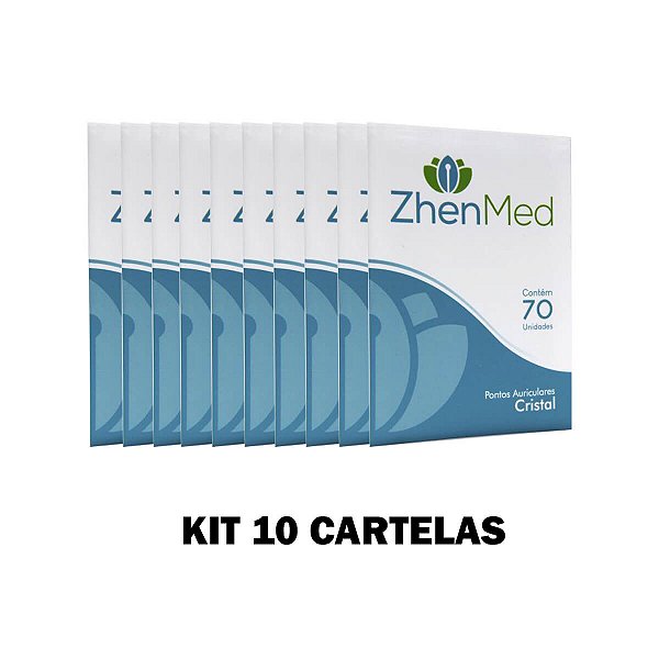 Kit 10 Ponto Cristal Auricular C/ Micropore c/ 70 Pontos cada
