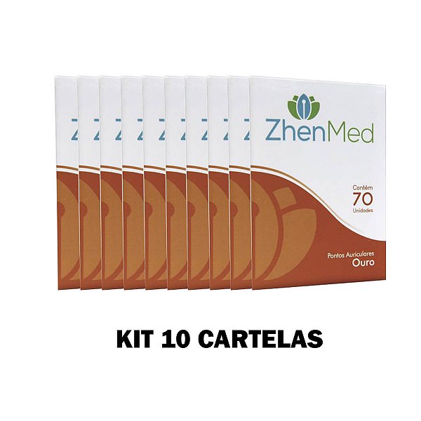 Kit 10 Ponto Ouro Auricular C/ Micropore c/ 70 Pontos cada