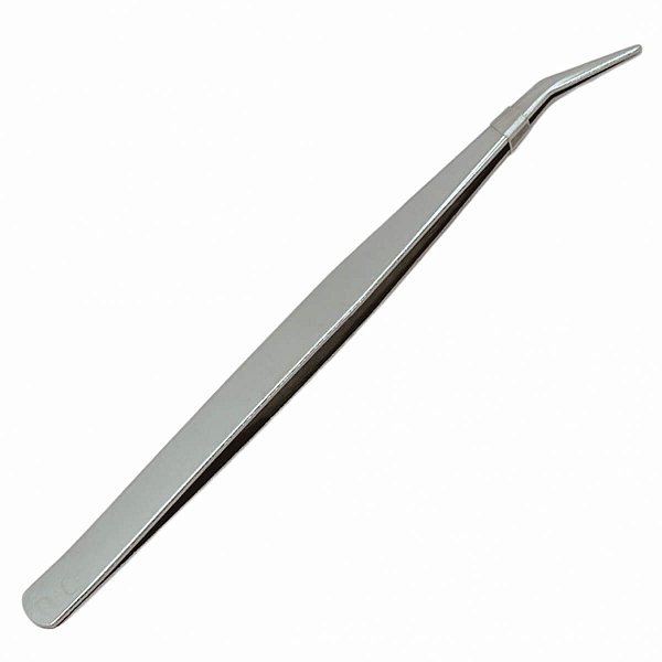 Pinça para Auriculoterapia aço inox 14 cm curva