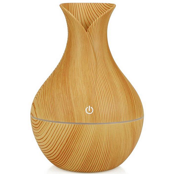 Umidificador Ultrassônico Usb Madeira Difusor Aroma Tulipa 130ml