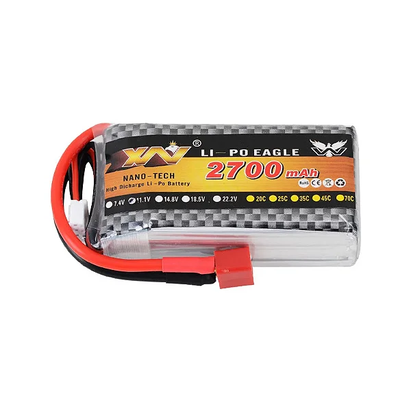 Bateria LiPo para Modelismo XW Power 3S 11.1V 2.700 mAh 25C Plug T