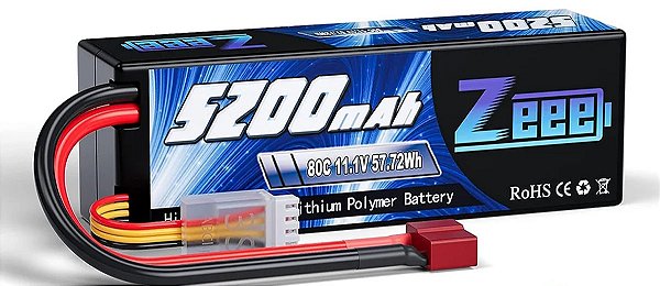 Bateria Lipo para Modelismo ZEEE 3S 11.1V 5200 mAh 80C plug T