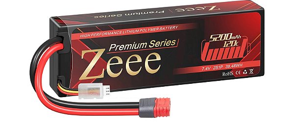 Bateria Lipo para Modelismo ZEEE 2S Premium 7.4V 5200 mAh 120C plug T