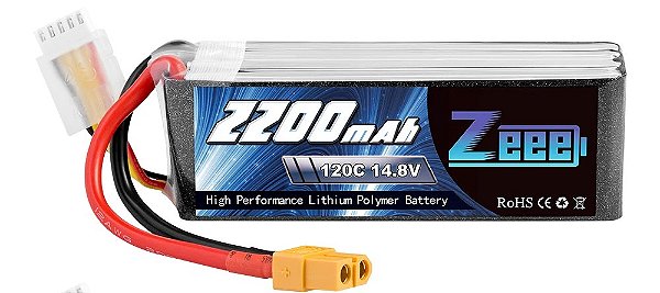Bateria Lipo para Modelismo ZEEE 4S 14.8V 2200 mAh 120C plug XT60