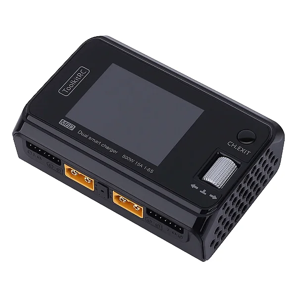 Carregador Smart de Baterias Lipo ToolkitRC M6D v3 500W 15A Dual