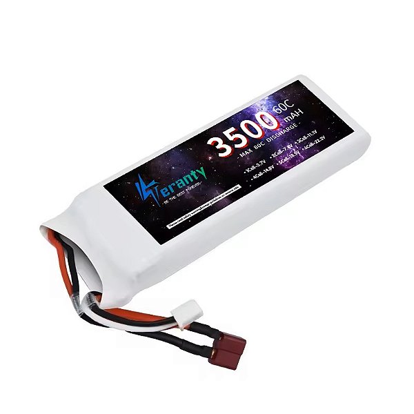 Bateria Lipo para Modelismo Teranty 2S 7.4V 3.500 mAh 60C Plug T