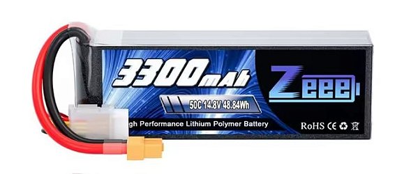 Bateria Lipo para Modelismo ZEEE 4S 14.8V 3300 mAh 50C plug XT60