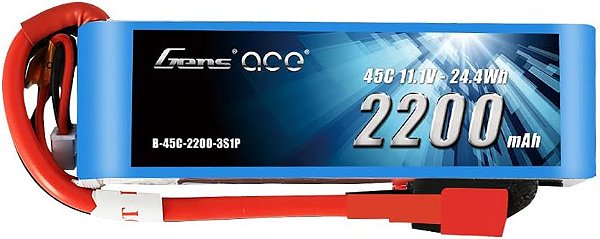 Bateria Lipo Gens Ace 3S 11.1V 2200 mAh 45C plug T
