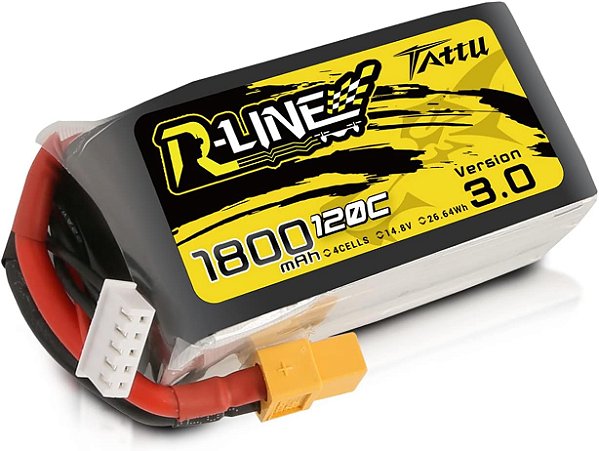 Bateria Lipo Tattu R-Line 3.0 4S 1800 Mah 120C 14.8V XT60