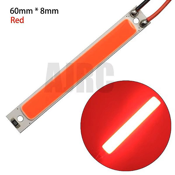 Barra de iluminação Led vermelha para Automodelo 60mm
