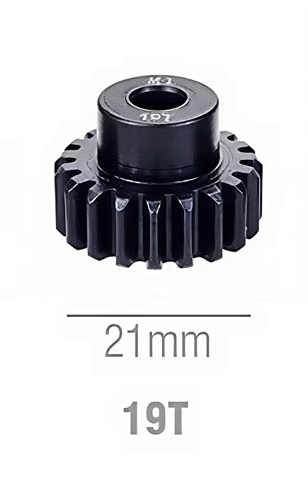 Pinhão M1 19T em aço eixo 5mm